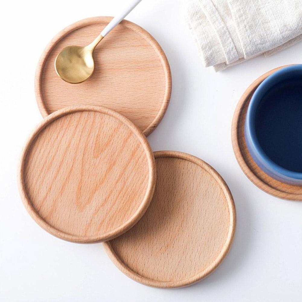 1PC Wooden Coaster Tea Coffee Cup Pad Walnut Wood Coasters Durable Heat Resistant Round Bowl Teapot Mat Home Placemats Decor
