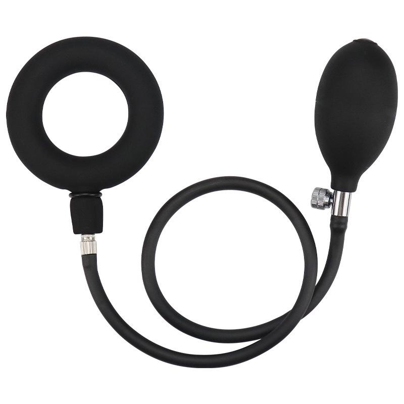 Silicone Inflatable Penis and Scrotum Restraint Ring for Men