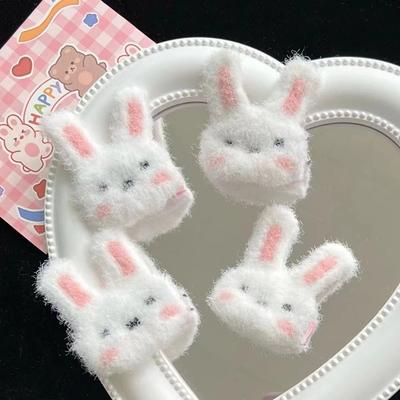  Barrettes à cheveux en peluche lapin super mignon pour fille, accessoires pour cheveux, barrettes pour femme, couvre-chef