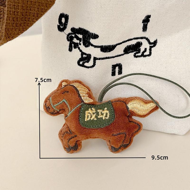 {MX} Cute Cartoon Plush Horse Keychain Auspicious Horse Zodiac Animal Lucky Bag Charm The Year Of The Horse Gift