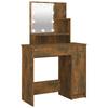 Makeup Table with LED Smoke Oak Finish 86.5 x 35 x 136 cm