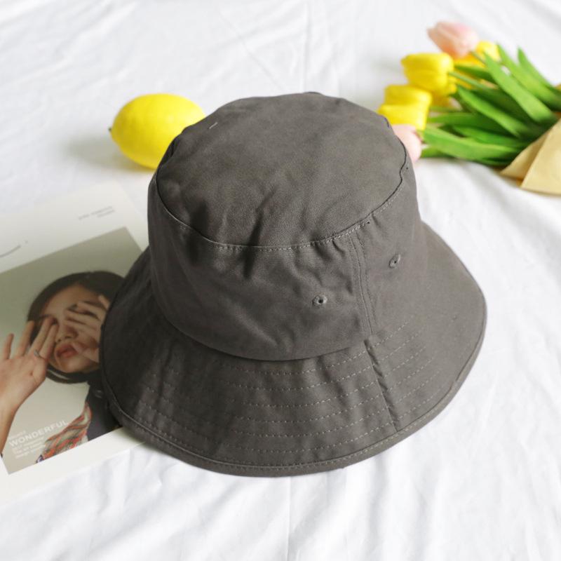 

Fisherman s hat, Japanese-style simple unisex pure cotton sun hat, summer round-top forest-style bucket hat, vintage casual hat, sun protection hat M（56-58cm） сірий колір