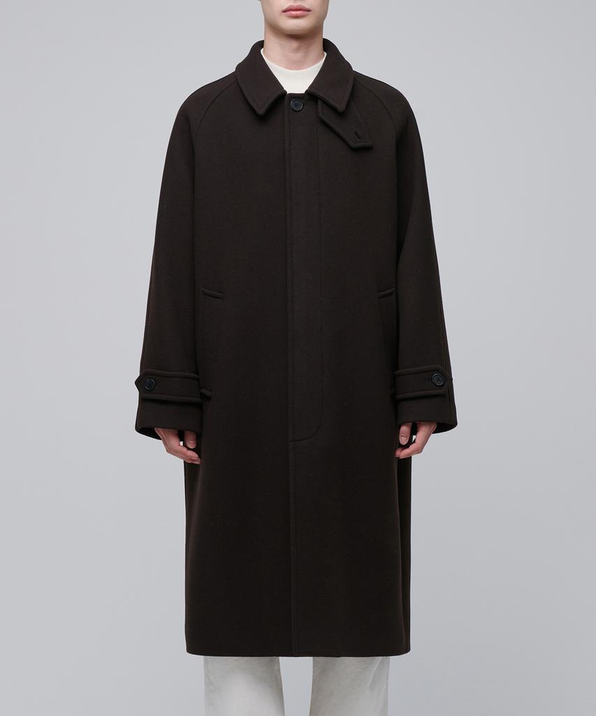 Musinsa Standard Manteau Balmacaan Surdimensionné en Mélange Cachemire [Marron Foncé]