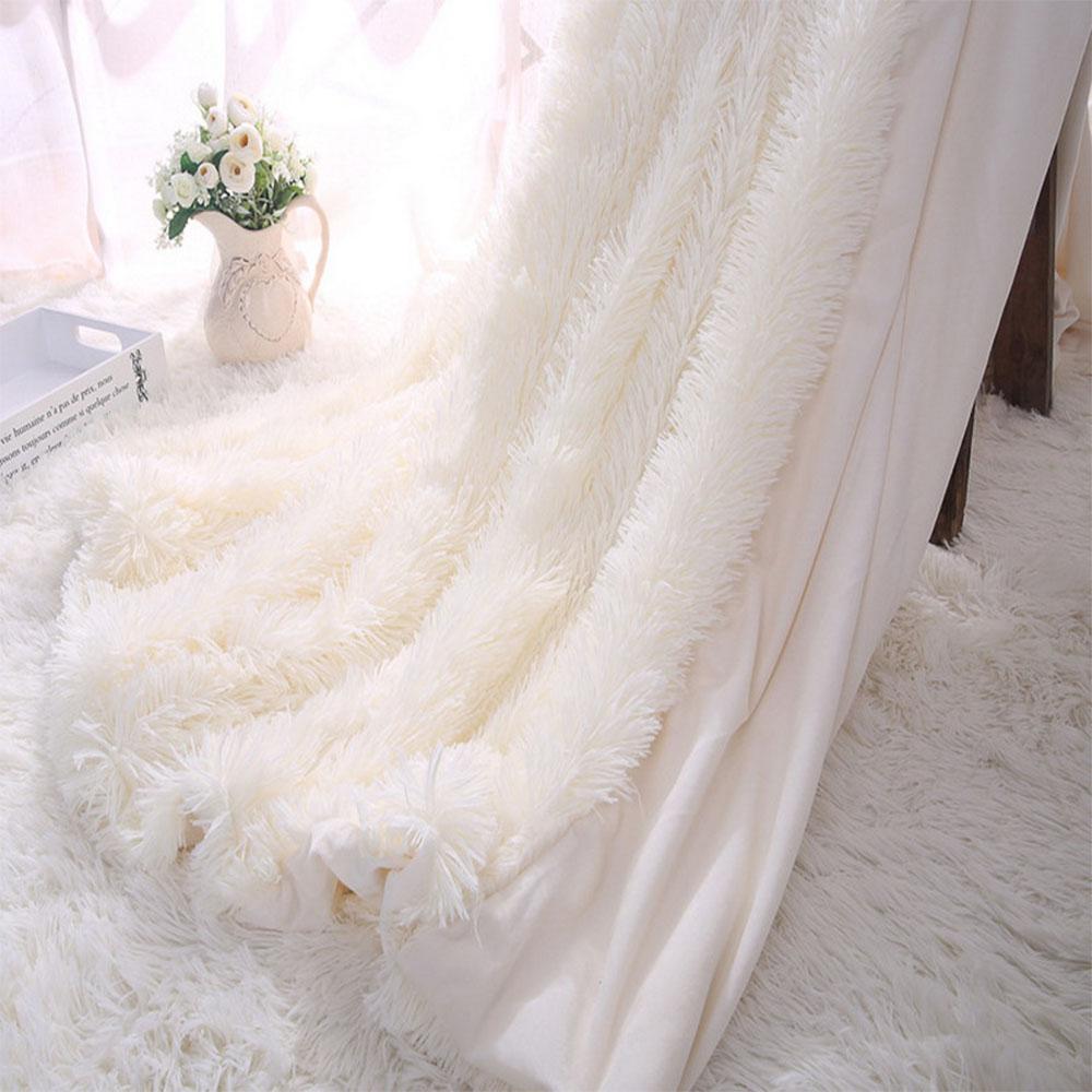 Super Soft Long Shaggy Fuzzy Fur Faux Fur Warm Elegant Cozy With Fluffy Sherpa Throw Blanket