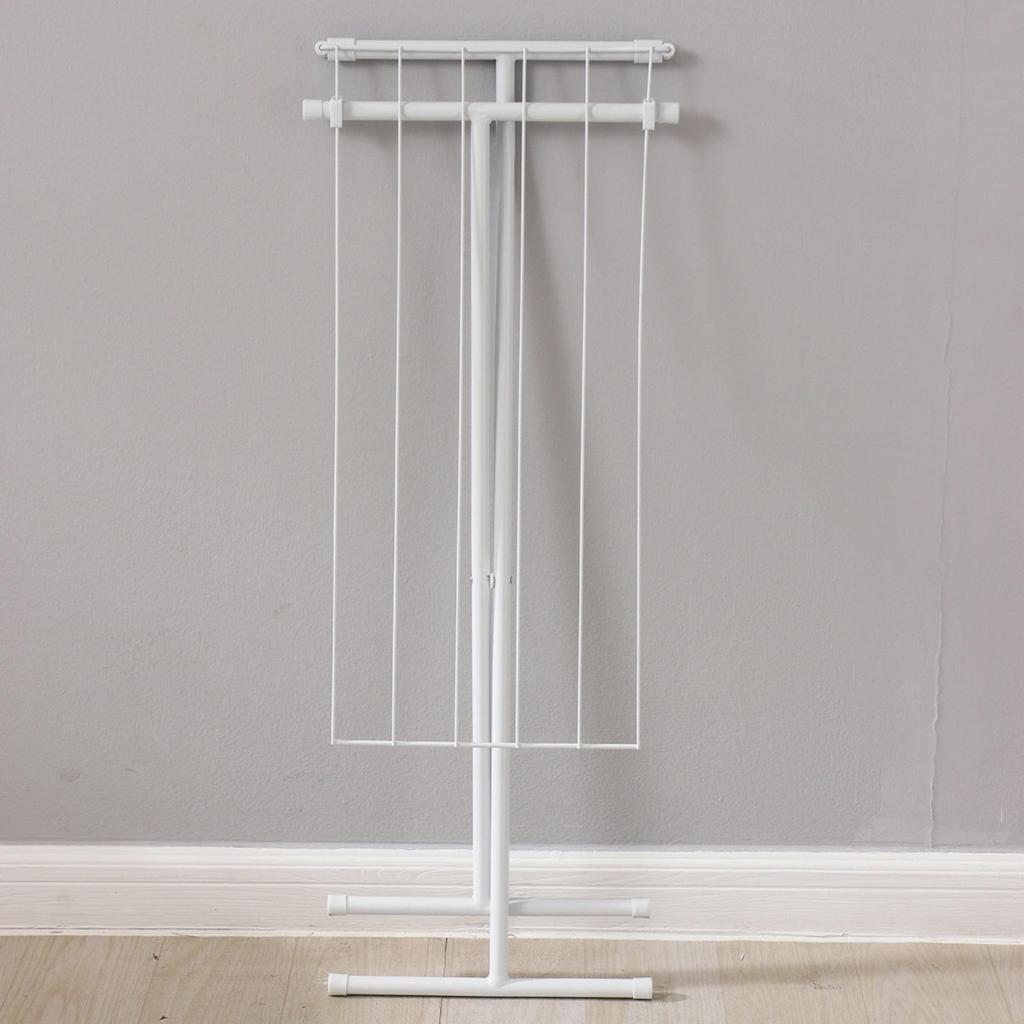 X Shaped Floor Standing Clothes Drying Rack Space Saving Foldable Balcony Laundry Drying Stand for Yard Laundry Room Apartment