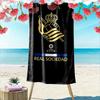 Goldene Krone mit Emblem Aufdruck Strandtuch, schnell trocknend, geeignet für Reisen, Outdoor-Sportarten, Joggen, den Strand und Schwimmen, Geschenk