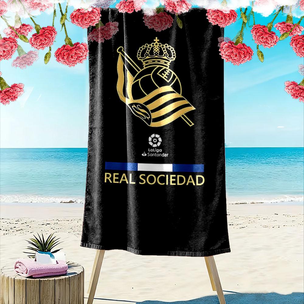 Goldene Krone mit Emblem Aufdruck Strandtuch, schnell trocknend, geeignet für Reisen, Outdoor-Sportarten, Joggen, den Strand und Schwimmen, Geschenk