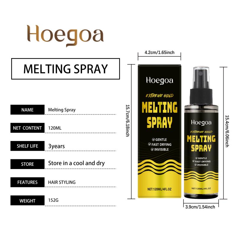 120Ml Lace Melting Spray Seamless Finish Glue Spray Wig Melting Spray & Hair Adhesive For Lace Wigs Strong Invisible Lace Glue