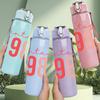 1PC Vintage 1986 Color Number 750ml Color Plastic Sports Water Bottle Leakproof Flip Straw Lid Suitable for Sports Office Home Use