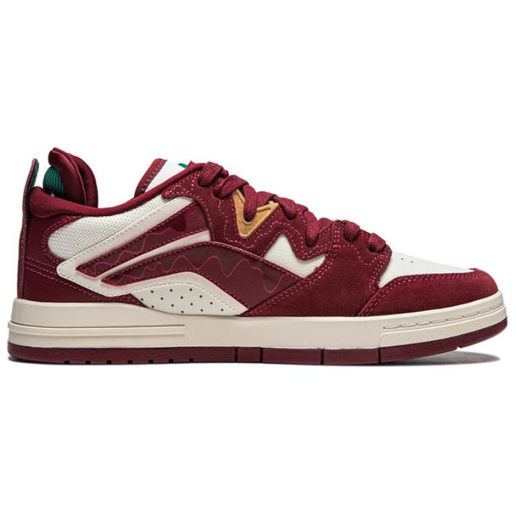 Li Ning Weiw Pro Special Story Edition Non-Slip Wear-Resistant Low-Top Skate Shoes Men Skate Shoes Red White AECU027-1