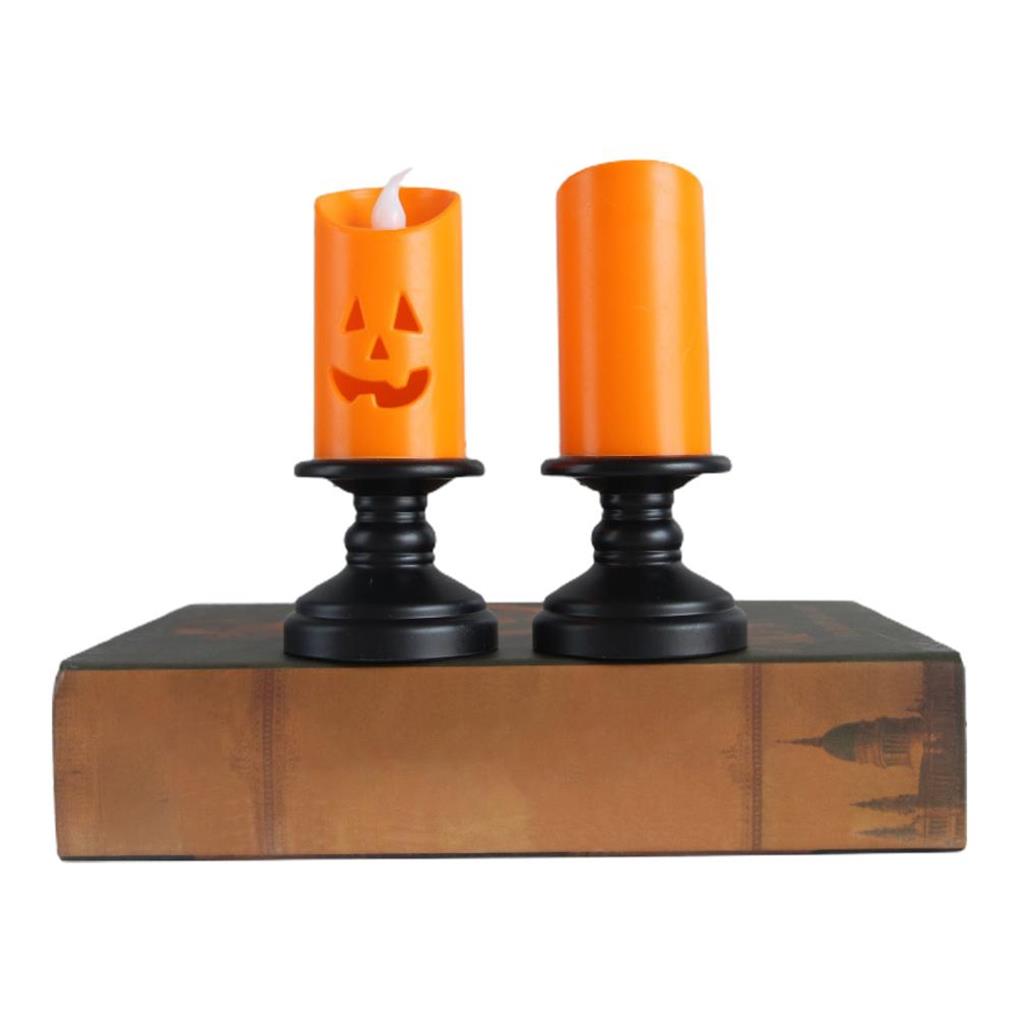 Halloween Candle Light Horror Decorative Lighting Glowing Outdoor Indoor Candlestick Lamps Desk Fence Bar Carnival Home