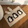 VIKAMA Tappetino da ingresso in cartone animato con pinguino, soffice, antiscivolo, assorbente, tappeto da bagno animale, decorazione per ingresso di camera da letto e bagno