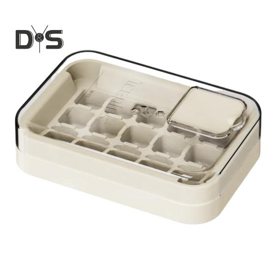 Zásobník na ledové kostky s víkem 15 kostek Mřížka na led Snadno vyjímatelné silikonové dno stohovatelné zásobníky na led do mrazničky