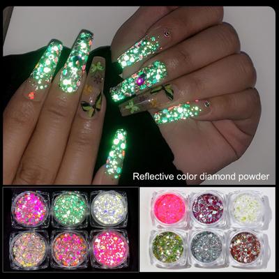 Nail Glitter Powder Easy Paste Iridescent Decorative