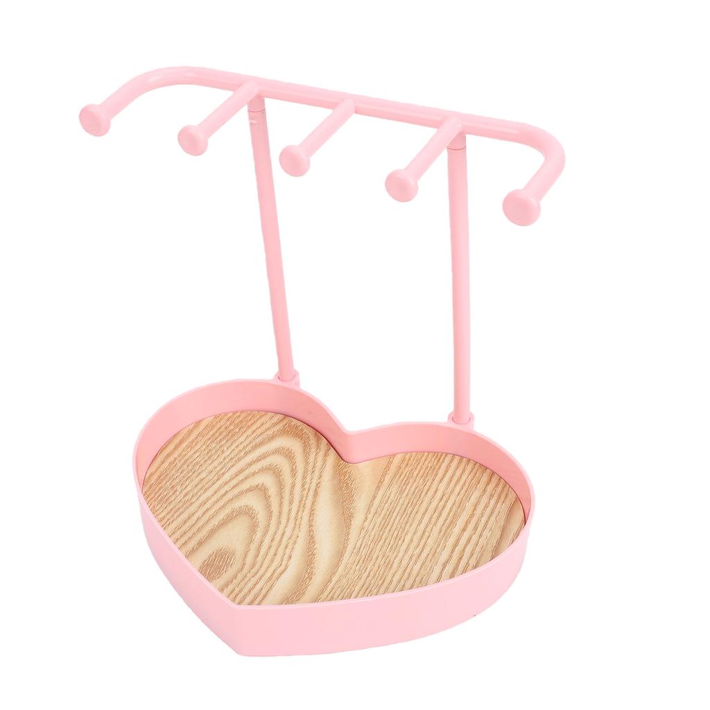 Necklace Holder Heart Shaped Aesthetic Jewelry Stand Necklace Holder for Bedroom Decor Pink