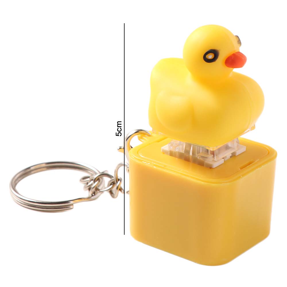 S LED světlem žába kvákající kachna Klíčenka Plastová Klávesnice Zvuk Klíčenka Nudná Větrací otvor