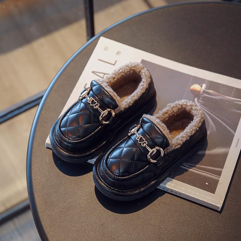 

Зимние весенние британские детские кожаные туфли для девочек, детские мягкие туфли Мэри Джейн из металла, модные повседневные однотонные туфли-лоферы для малышей 26