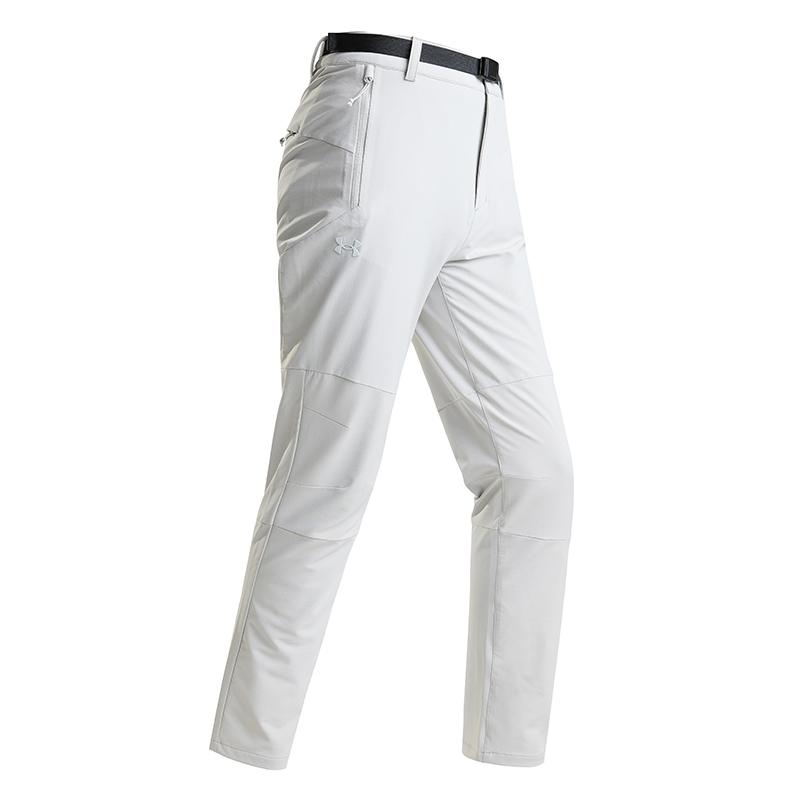 

Under Armour Fashionable Comfortable Versatile Zipper Casual Pants Women bottoms Light-Gray 14322109-0045 XS