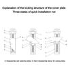 2Pcs Universal Toilet Seat Fastener Bolt Kit  Toilet Cover Maintenance Accessory