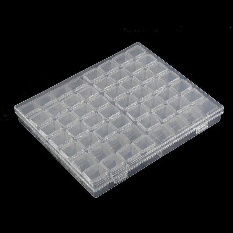 28/56 Grids DIY Diamond Jewelry Storage Box Grids Clear Nail Art Rhinestones Tools Display Storage Case Organizer Box