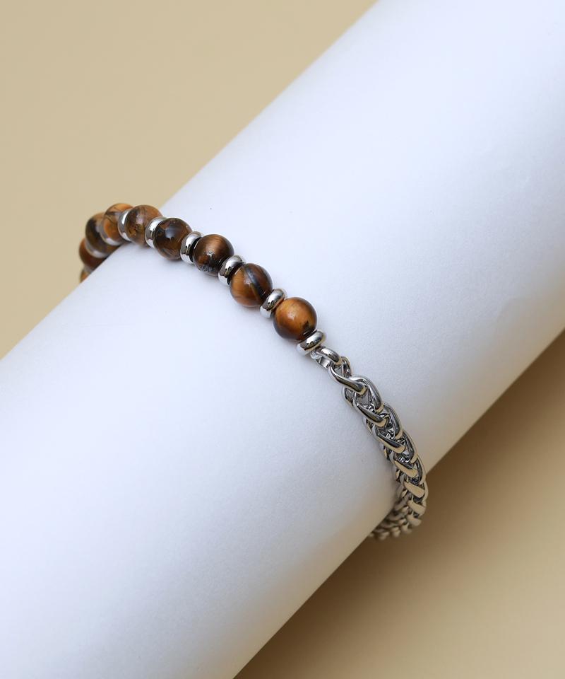 Blancier Tiger Eye Dualis Bm255B1167 Men'S Natural Stone Bracelet