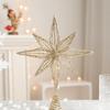 30cm Led Star Christmas Tree Topper With String Lights Festive Home Party Decoration For Holiday New Year Ornaments