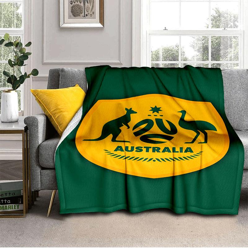 Australia Coat Of Arms Emblem Blanket Suitable for Sofas, Beds, Offices, And Camping - Perfect Gift for Halloween Christmas