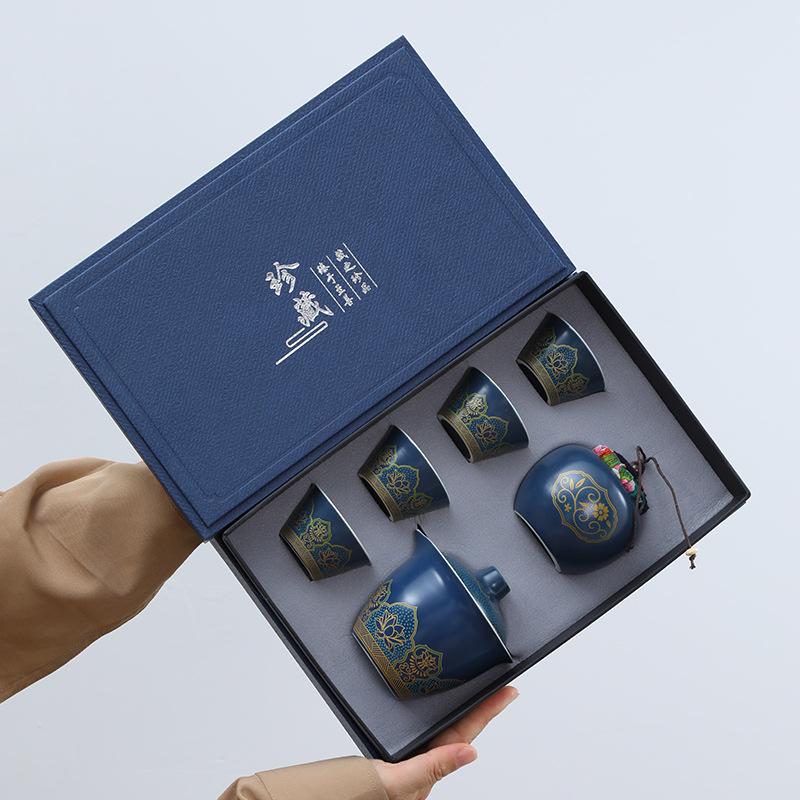 

Travel tea set One pot Three cups Kuaike cup Portable Kung Fu tea set Small set Office teapot Tea cup