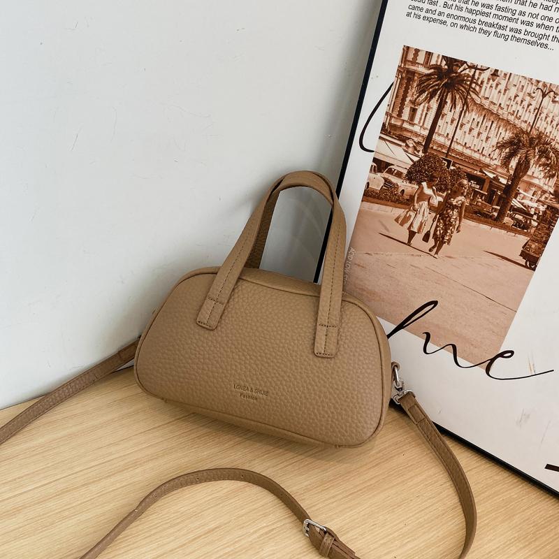 Monochromatic PU female shoulder bag with buckle for women textured bag with all the matches zipped bags feminine