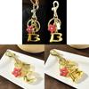 Floral Alphabet Keychain For Women With Metal Electroplating Flower Pendant Gift For Bag Decor