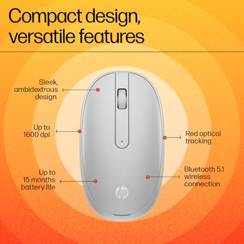 Hewlett-Packard (HP) HP Wireless Mouse Wireless Mouse HP 240 Thin Bluetooth5.1 Wireless Optical White White