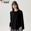 Woodpecker Women's 100% Cotton Basic Round Neck Long Sleeve T-Shirt