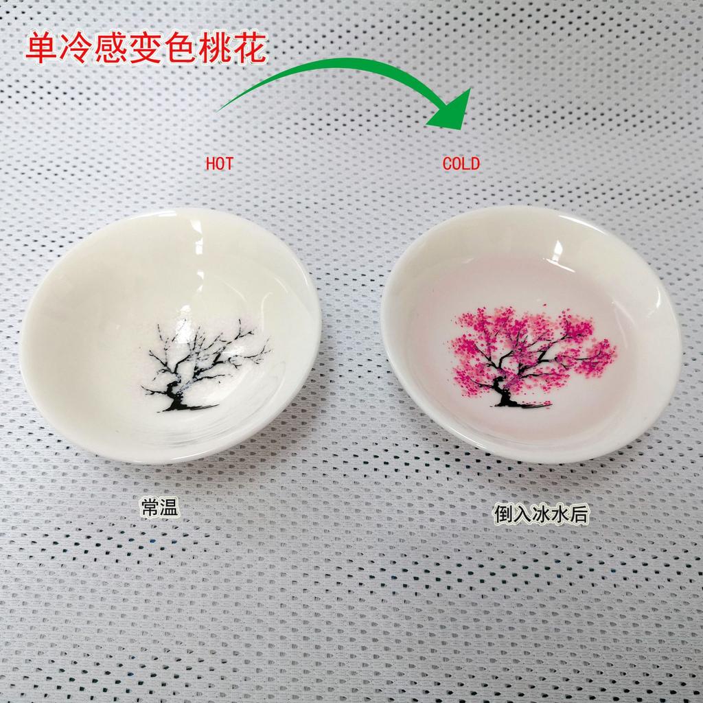 Magische Sakura-Tasse, japanische Kalttemperatur-Farbwechsel-Teetasse, Blumen-Display-Teetasse, Keramik-Kung-Fu-Teeschale, kühle Tassen