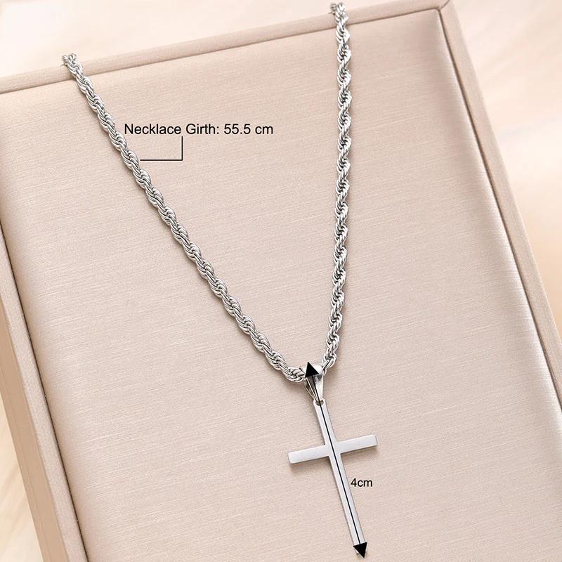 New Stainless Steel Cross Pendant Necklace for Men Women Minimalist Gold Color Jewelry Male Female Necklaces Chokers Gifts 2025