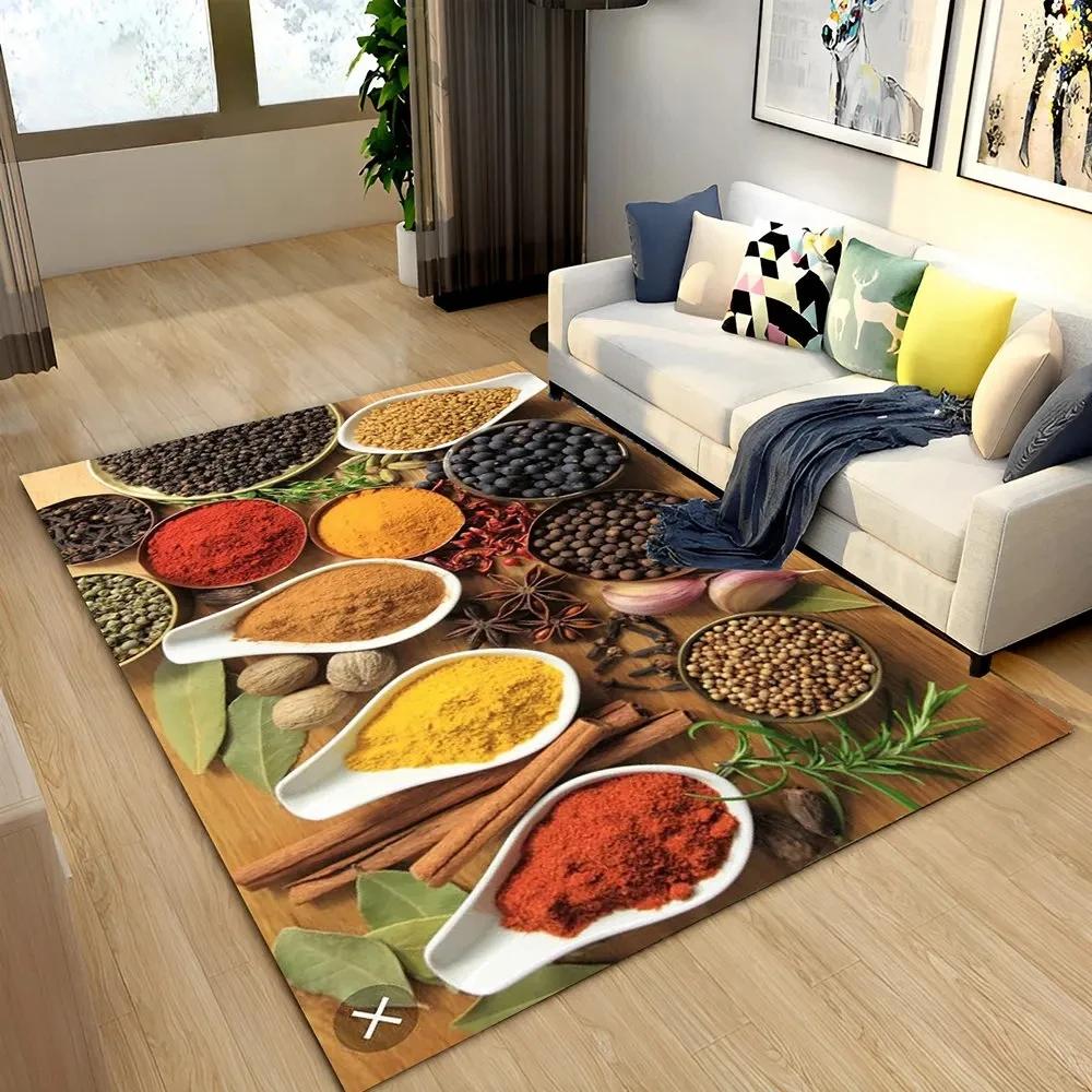 Modern Kitchen Spice Seasoning Grain Pattern Decorative Carpet Restaurant Entrance Door Cushion Home Floor Mat Rug Home Decor