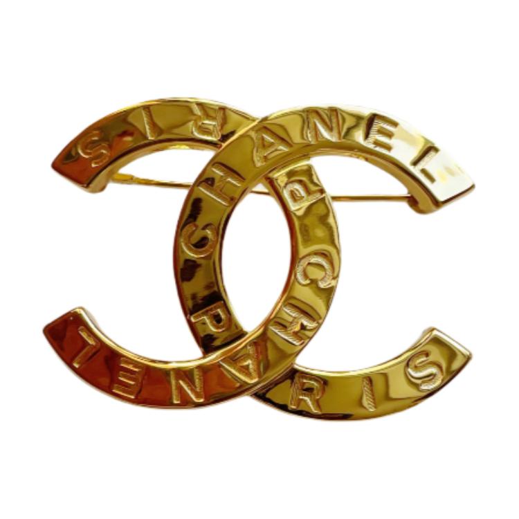 

Chanel Double C Logo Brooch Unisex Accessories Gold AB4587B03477N7727 Box+Padding Board,F,Gold