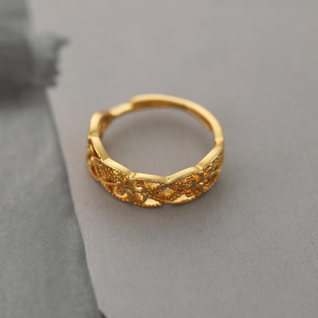 Luxury Golden Ring for Women, Lace Hollow Design, Romantic Birthday Gift/daily Wear/adjustable Ring