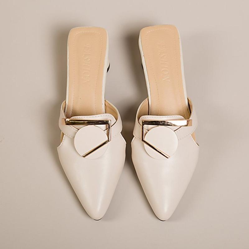 Fashion Women's Sandals Summer New Heel Pointed Geometric Shallow High Heels Fashion Temperament Simple Generous Sandals Work Pumps