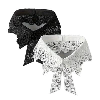 Women's Fashion Hollow Out Shirt Detachable Collar Lapel Blouse Sweater False Collars Neckwear Accessory for Clothes