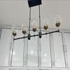 Mid Century Linear Chandelier Light Fixture for Drawing Room Lobby & Dinning Table Lights Home Décor Glass Globe Linear Chandeliers