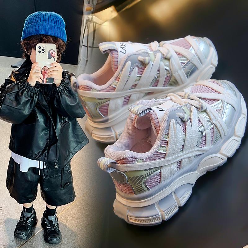 Children's Shoes Girls Sports Shoes Paris Dad Shoes 2025 New Spring and Autumn Boys Running Shoes Lightweight and Trendy