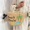 Yogodlns Spring/summer New Straw Fruit Embroidery String Casual Sweet Tote Bags Seaside Resort Atmosphere Shoulder Bags