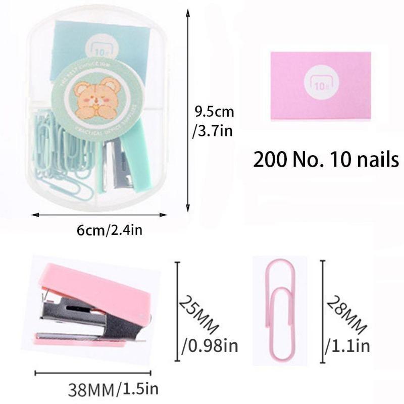 Mini Morandi Color Metal Stapler Set with Staples Binding Tools Stationery Office School Student Supplies
