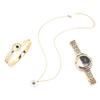 Business Style Women Watch Bracelet Necklace Set Anniversary Birthday Gift Jewelry Set Gold