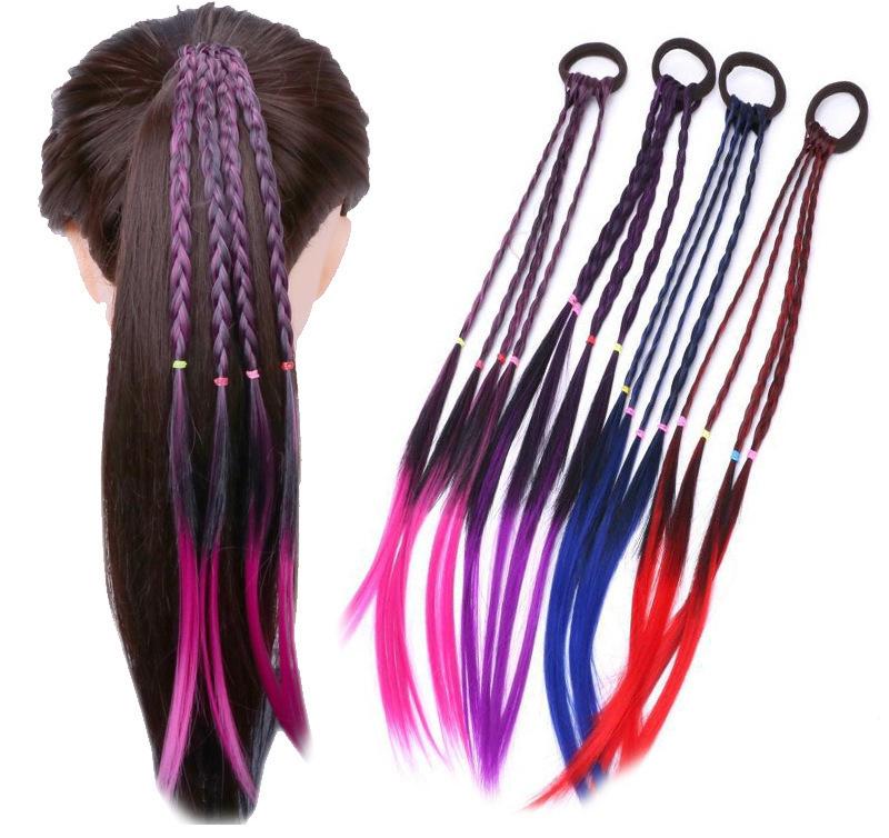 פאות צבעוניות חדשות לבנות סרטי ראש קוקו גומיות סרטי שיער ליופי כיסויי ראש אביזרי שיער לילדים סרט ראש קישוט שיער