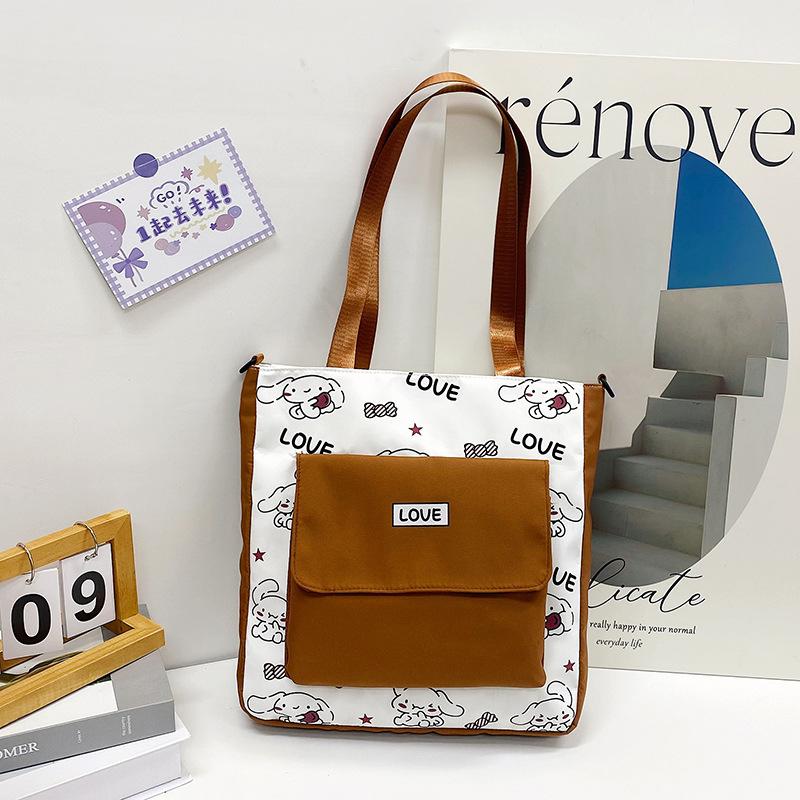 2025 New Harajuku Cute Campus Student Shoulder Messenger Bag Large Capacity Nylon Handbag Female