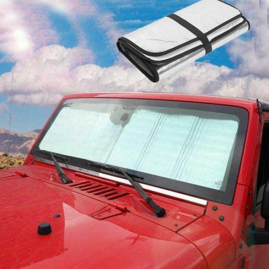 Windshield Sunshade Sun Shade Heat Shield Sun Visor Mat for Jeep Wrangler JK TJ