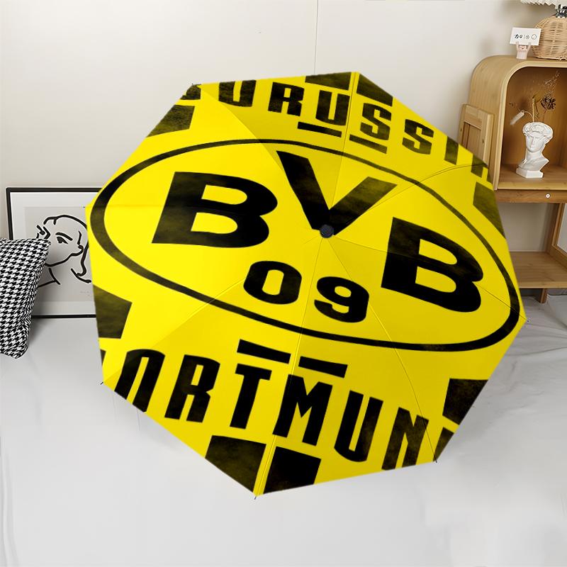 Borussia Dortmund Theme Automatic Umbrella, Lightweight & Portable, 8 Rib, Perfect for Outdoor Travel, Birthdays, Christmas, Gifts.