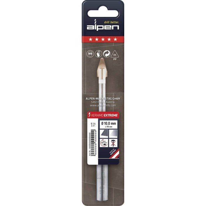 Bohrer Alpen Feinsteinzeug 8 mm. (Blister 1 Stück