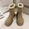 Casual snow boots women's autumn and winter new warm and velvet medium tube Hong Kong style fashion short boots children